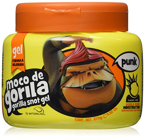 Moco de Gorila Punk Hair Gel | ג'ל סטיילינג שיער בלתי ניתן להריסה לאחיזה ארוכת טווח קיצונית, ג'ל גורילה סניף הוא ג'ל השיער האולטימטיבי ליצירת כל תסרוקת פאנק; 9.52 אונקיות בקבוק סקווז